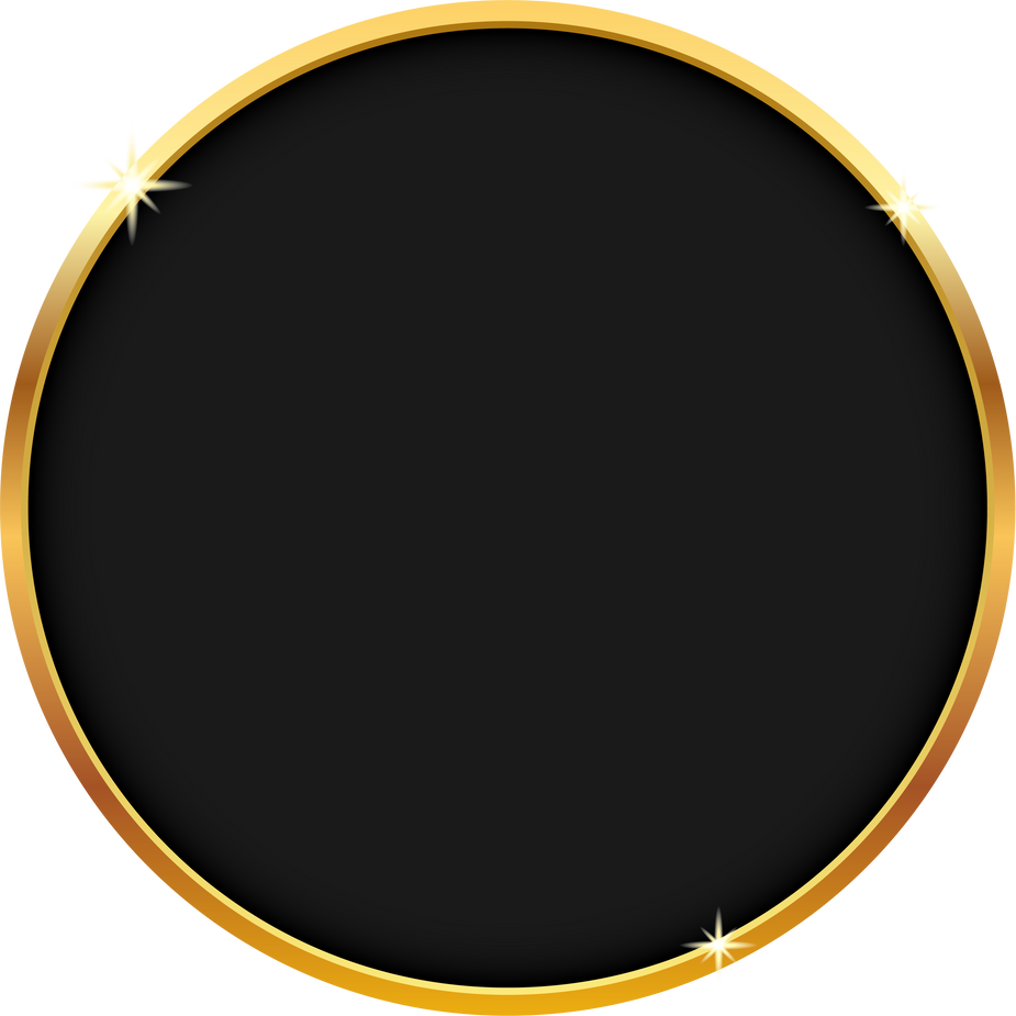 Black Circle with a Shiny Golf Frame